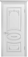 Межкомнатная дверь АРИЯ-ГРЭЙС2-В3 (глухая) - белая, патина серебро